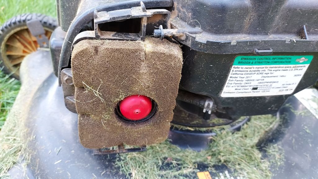 dirty mower air filter