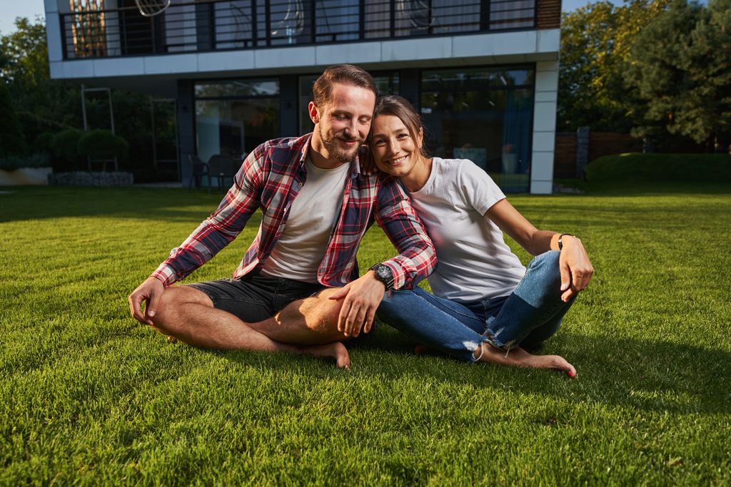 enjoying beautiful lawn