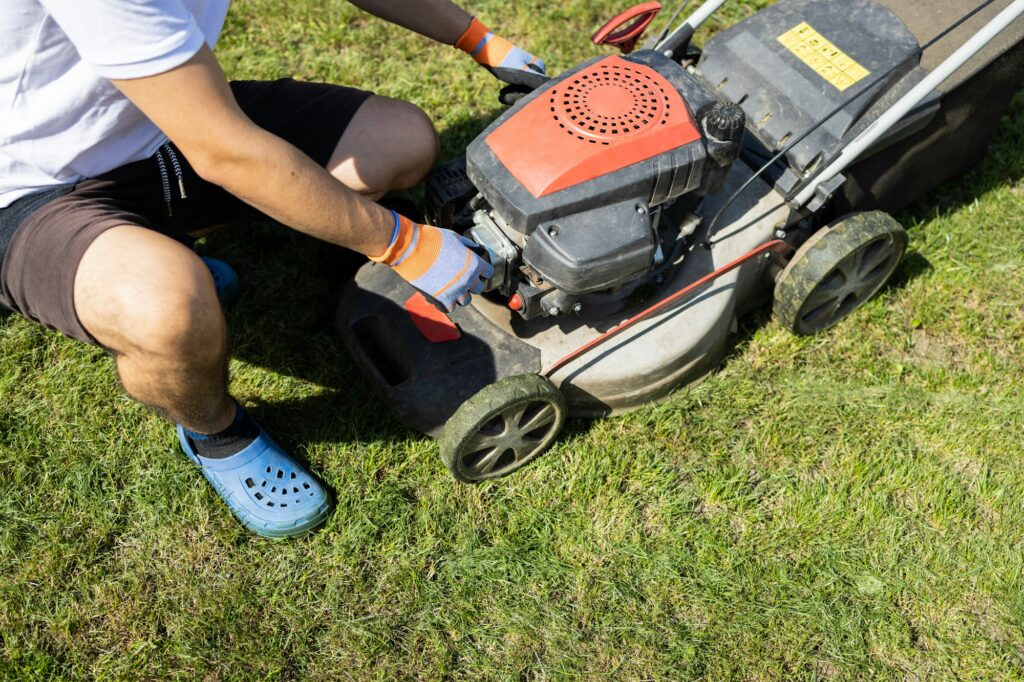 Preparing a lawn mower for Spring Use.