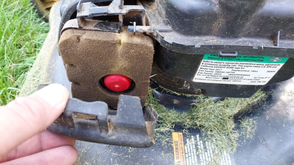 remove mower air filter enclosure